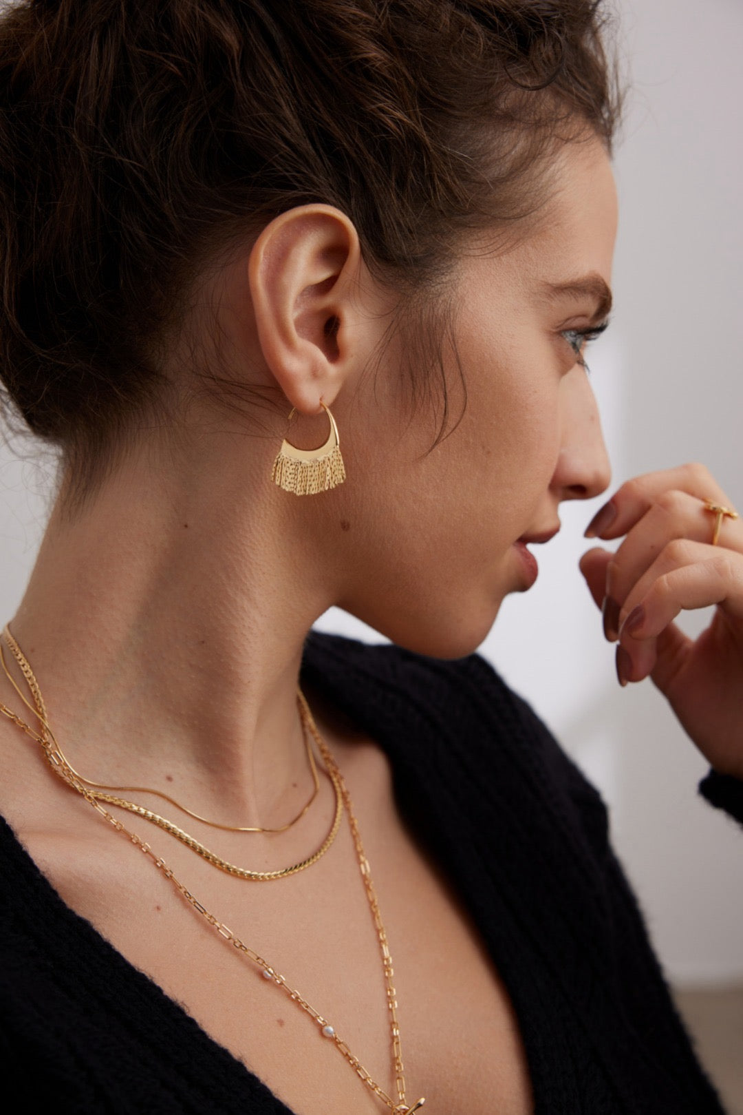 Scalloped Tassel Earrings